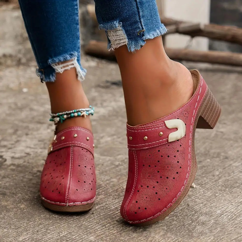 Sneakerpalace| Chunky platform slip-on sandaler med lukket tå til kvinder