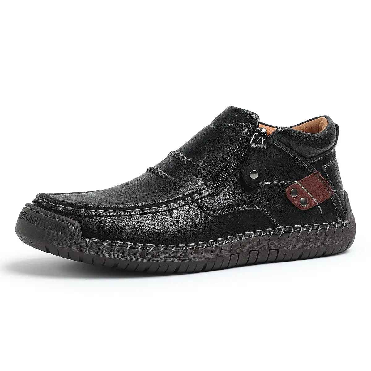 Sneakerpalace| Retro-elegante slip-on herrestøvler i læderstil