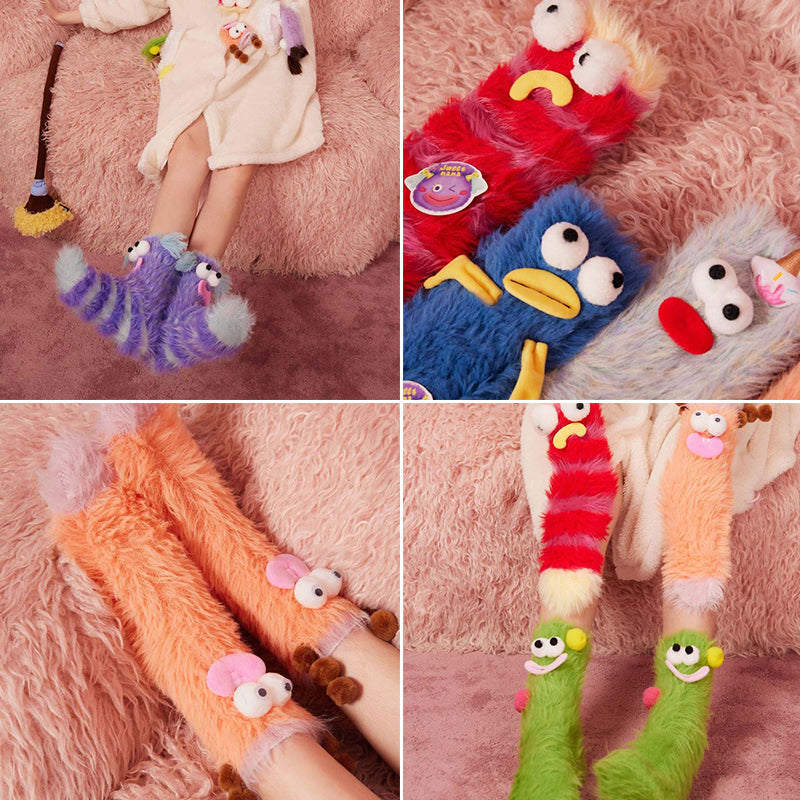 Sneakerpalace| Bløde 3D-mønstrede hyggesokker i koralfløjl