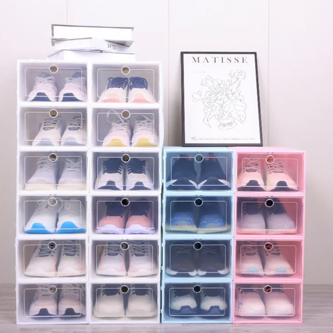 Sneakerpalace| Gennemsigtig og stabelbar skoboks med nem adgang