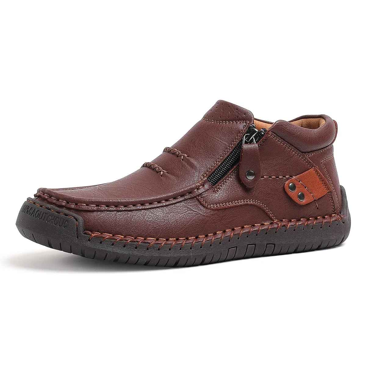 Sneakerpalace| Retro-elegante slip-on herrestøvler i læderstil