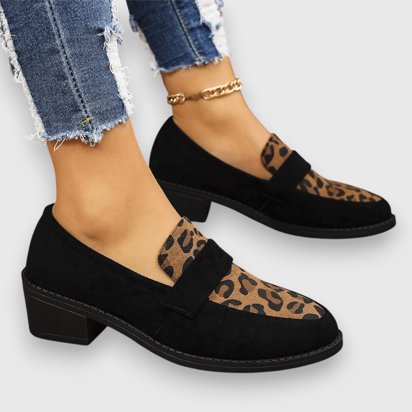 Sneakerpalace| Brunika – Loafers med leopardmønster og sofistikeret stil