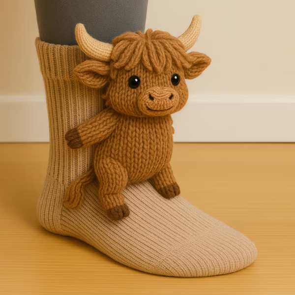 Sneakerpalace| Finn – Sjove highland ko-sokker med fluffy design