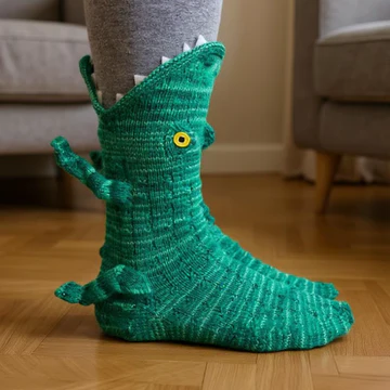 Sneakerpalace| Gustav – Sjove krokodille-sokker med farverig design