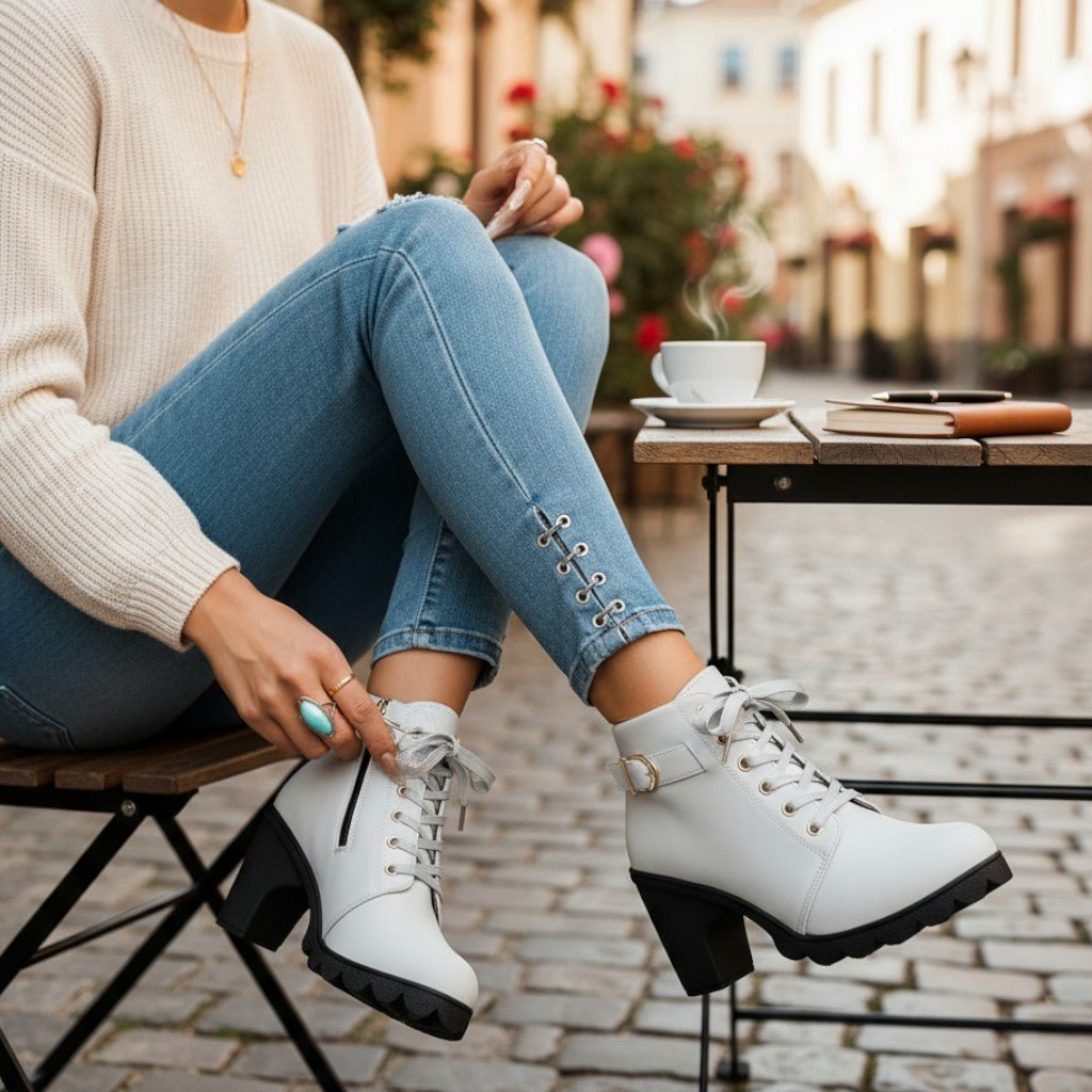 Sneakerpalace| Melina – Elegante ankelstøvler med komfortabel hæl