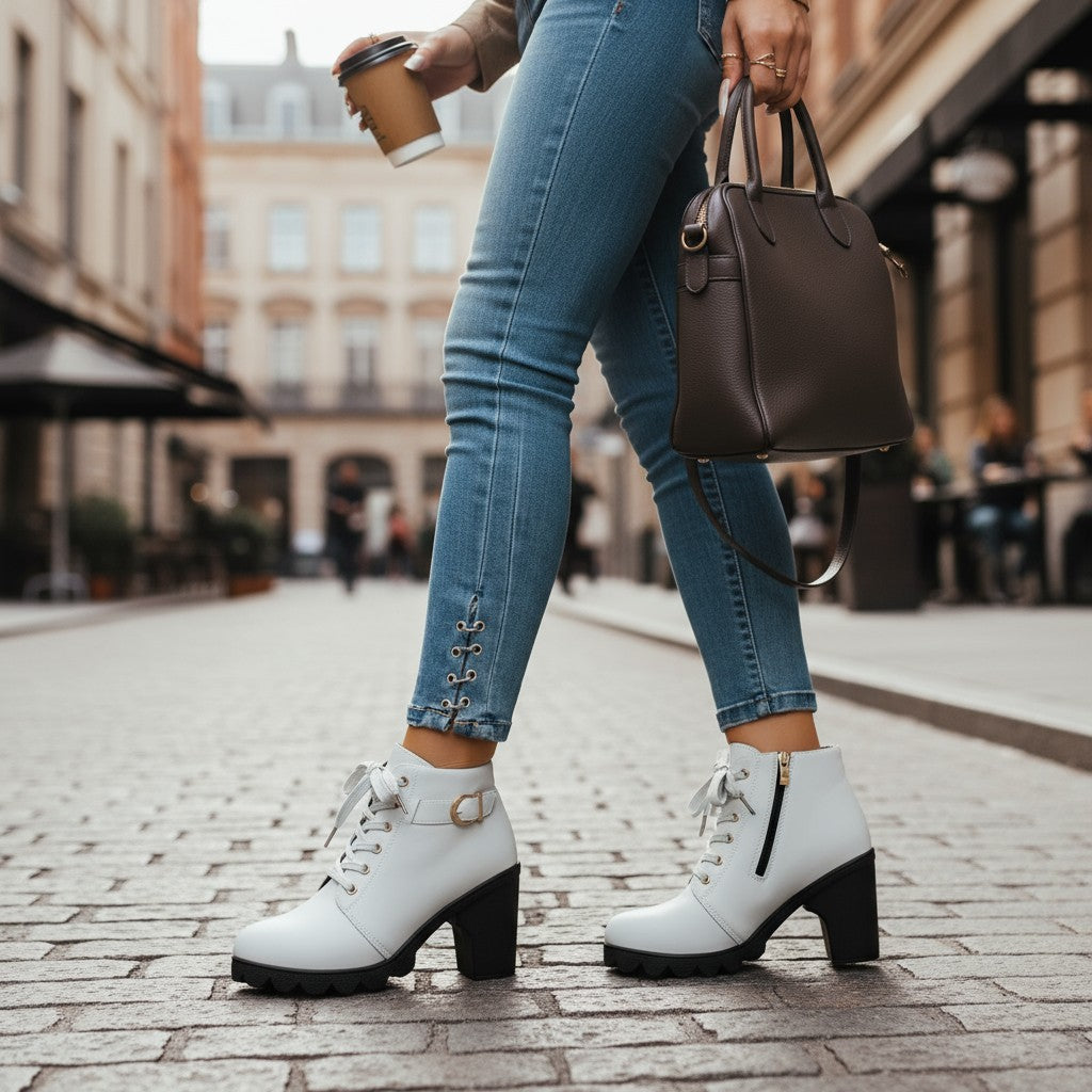 Sneakerpalace| Melina – Elegante ankelstøvler med komfortabel hæl