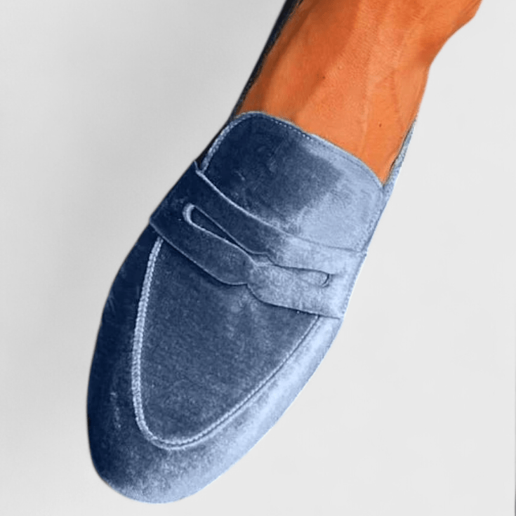 Sneakerpalace| Olivia – Fløjlblå loafers med luksuriøst look
