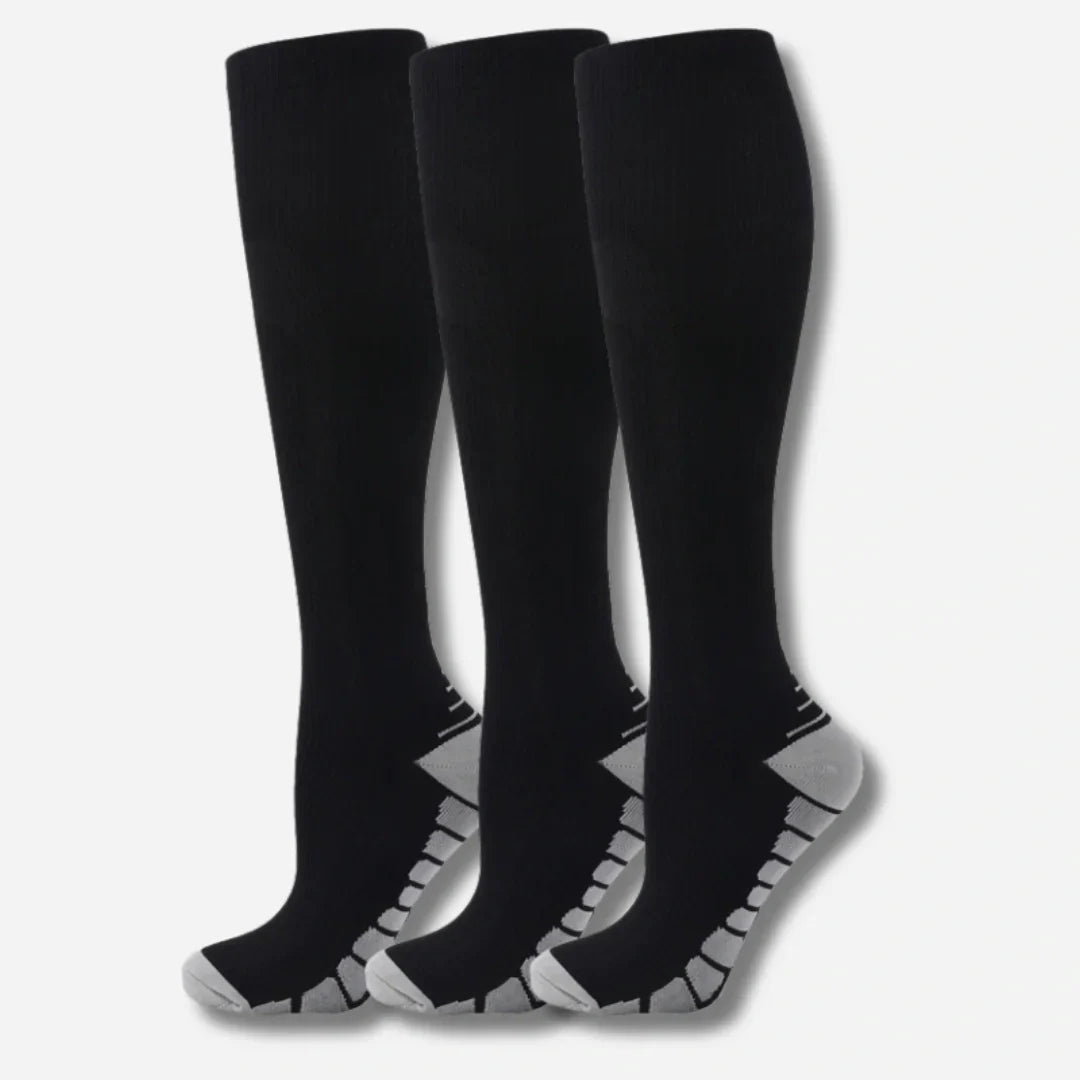 Sneakerpalace| Knæhøje kompressionsstrømper i 3-pak – sporty unisex design