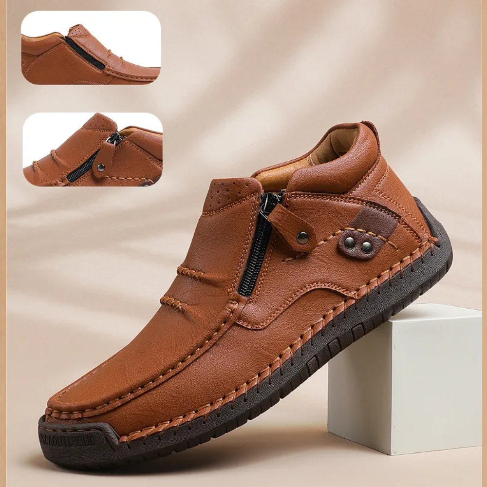 Sneakerpalace| Retro-elegante slip-on herrestøvler i læderstil