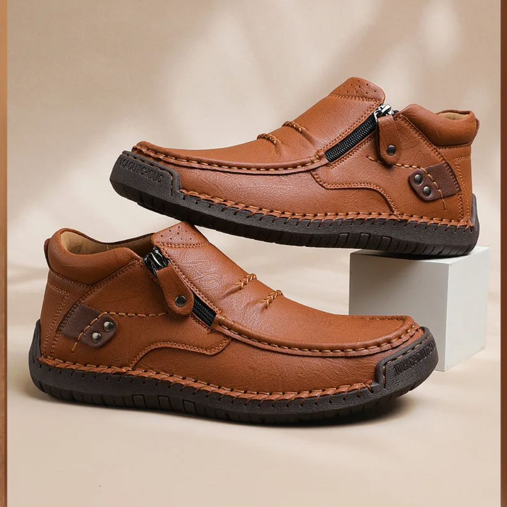 Sneakerpalace| Retro-elegante slip-on herrestøvler i læderstil