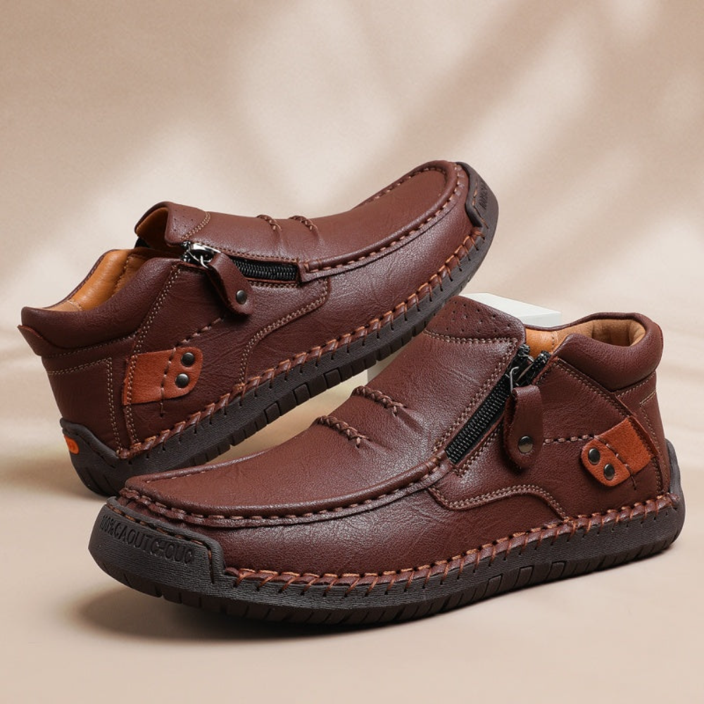 Sneakerpalace| Retro-elegante slip-on herrestøvler i læderstil