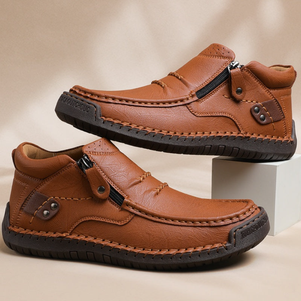 Sneakerpalace| Retro-elegante slip-on herrestøvler i læderstil