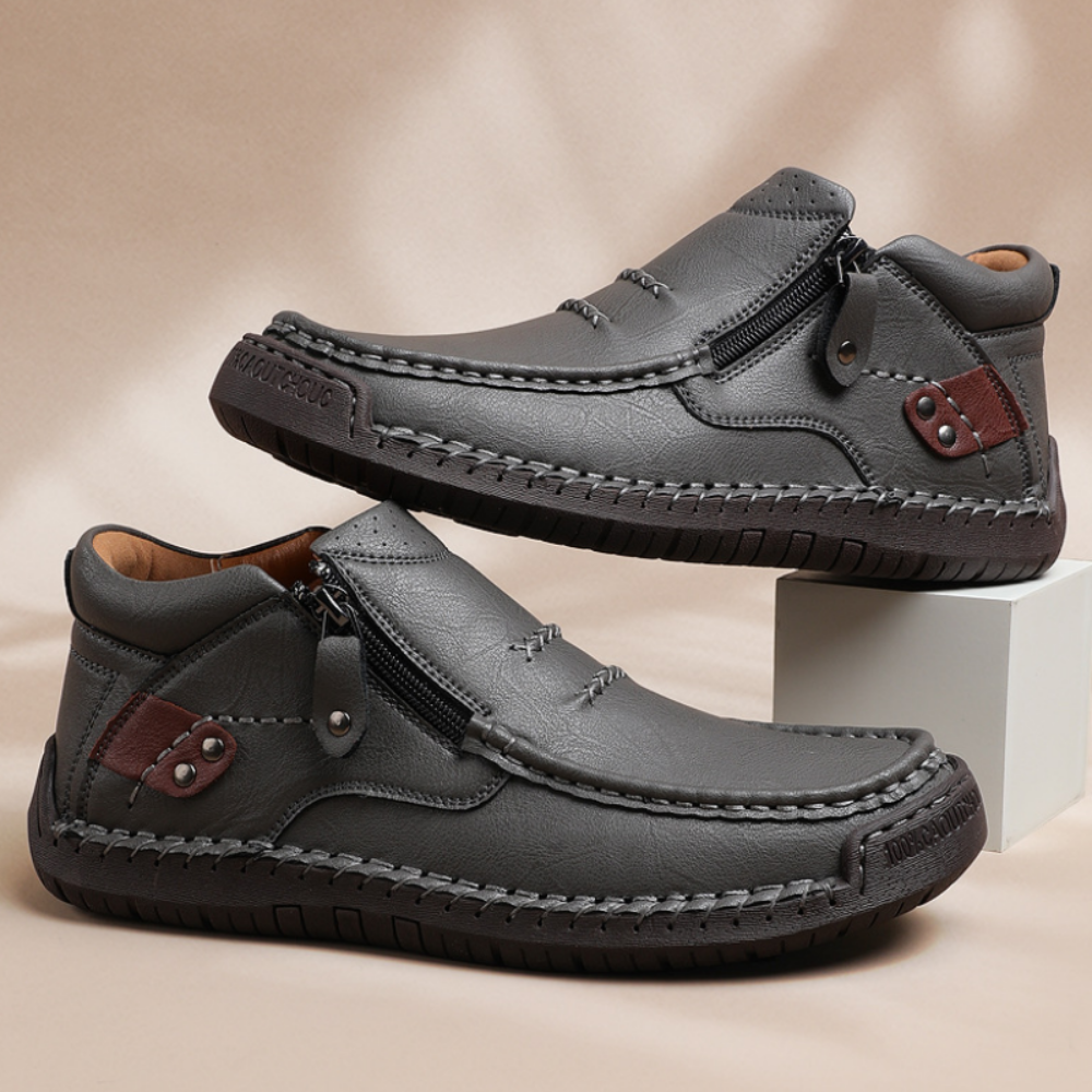 Sneakerpalace| Retro-elegante slip-on herrestøvler i læderstil