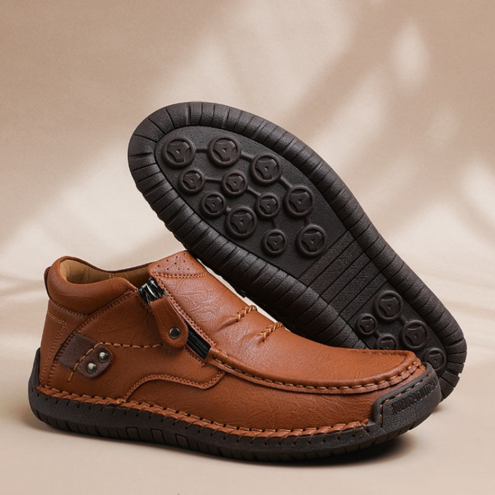 Sneakerpalace| Retro-elegante slip-on herrestøvler i læderstil